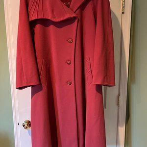 Vintage Long Dress Coat in Dusty Rose